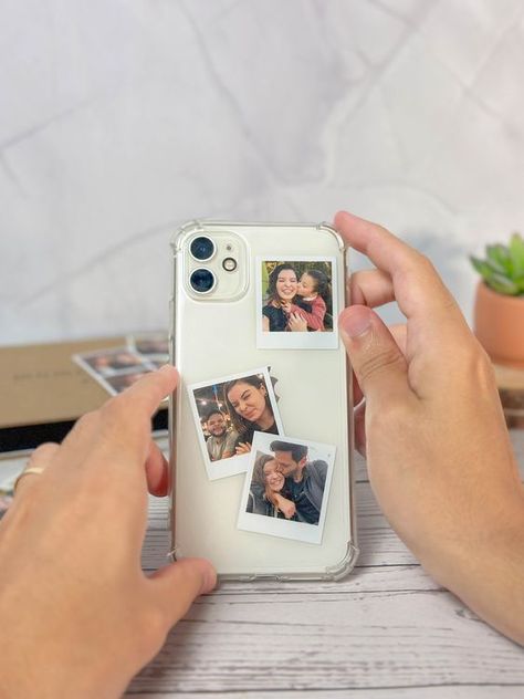 A unique and creative way to express your artistic side #motivatio #pinterestweddin #weddin Photo Mobile Cover, Polaroid Cover Iphone, Phone Case With Polaroid Picture, Polaroid Phone Cover, Polaroid Case Iphone, Diy Polaroid Pictures, Polaroid Phone Case, One Month Anniversary Gifts, Polaroid Case