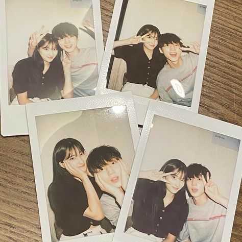 Uzzlang Couple Photoshoot, Couples Polaroid Pictures Aesthetic, Yn Pictures For Au, Yn And Boyfriend, Yn Pictures With Boyfriend, Yn With Boyfriend, Polaroid Couple, Photobox Pose, Uzzlang Couple