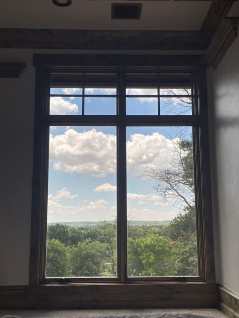 #nature #trees #view #window Nature, Window Mural, View Window, Cloudy Weather, Huge Windows, Nature View, Big Windows, Bedroom Windows, Window View