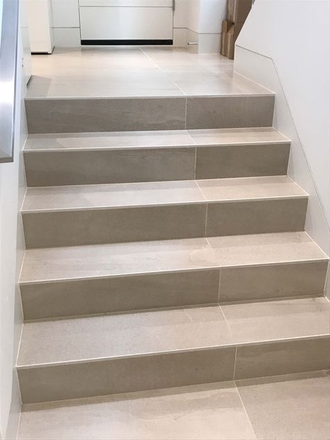 Stairs Ceramic Tile, Stairs Design Tiles, Tiled Steps Indoor, Step Tiles Design, Tile Steps Indoor, Tiles For Staircase, Stair Tiles Design, Stairs With Tiles, Stairs Tiles Design Modern