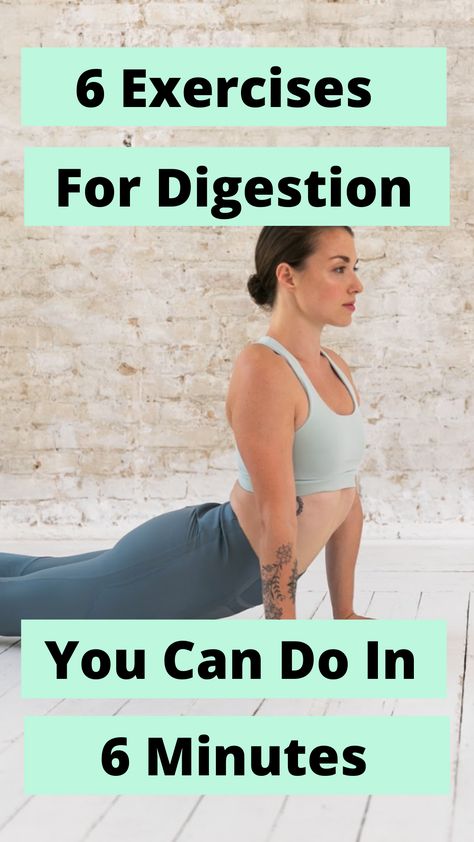 If you're feeling uncomfortable after eating, that is usually because your stomach needs movement. Here are 6 exercises you can do in just 6 minutes to aid in digestion! Exercise For Digestive Health, Tips For Digestion, Stretches To Do After Eating, Stomach Gripping Exercises, Yoga For After Eating, After Eating Exercise, How To Get Rid Of Air In Your Stomach, Exercise For Good Digestion, Exercises To Do After Eating