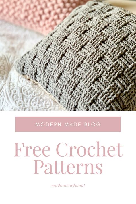 Rectangle Pillow Crochet Pattern, Crochet Waffle Stitch Pillow Pattern Free, Crochet Pattern For Pillow Cover, Beginner Crochet Pillow Cover, Crocheted Cushion Covers Free Patterns, Crochet Throw Pillows Pattern, Pillowcase Crochet Pattern, Modern Crochet Pillow Pattern, 18x18 Crochet Pillow Pattern Free