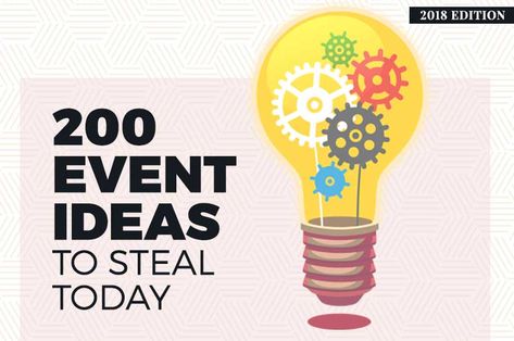 200 unique event ideas to surprise your attendees. The only article you need in 2018 to plan successful events that wow attendees. Corporate Event Activities, College Event Ideas, Corporative Events, Unique Event Ideas, Event Ideas Creative, Work Event Ideas, Launch Event Ideas, Conference Themes, College Event