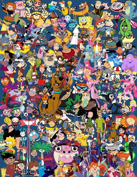 Superhero Cartoon Wallpaper, Cartoon Network Old Cartoons, Cartoon Posters Aesthetic, 90s Cartoon Wallpaper Iphone Wallpapers, Old Cartoon Network Characters, Cartoon Character Collage, 2000s Cartoon Characters, Cartoon Network Tattoo, Cartoon Network Wallpapers