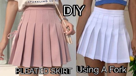 Diy Tennis Skirt, Tennis Skirt Pattern, Skirt Plazo, Diy Pleated Skirt, Pleated Skirt Diy, Pleated Skirt Tutorial, Sewing Skirts Women, How To Make A Skirt, Pleated Skirt Pattern