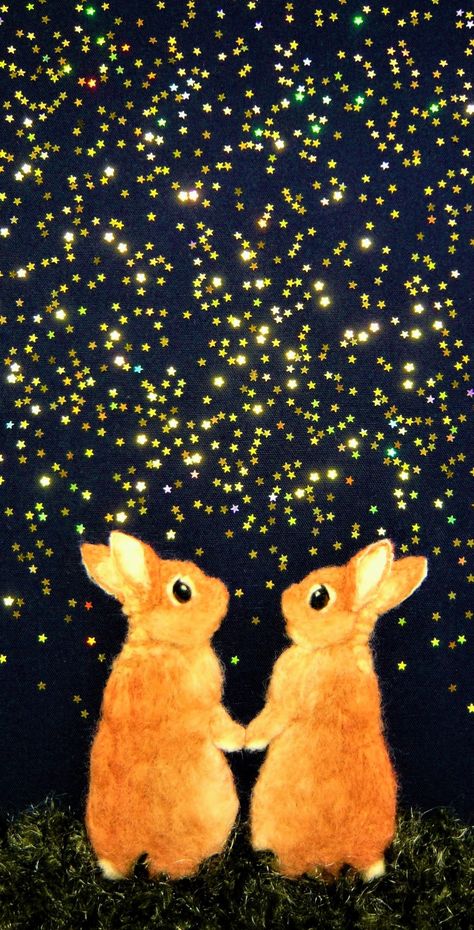 Cute Rabbits Wallpaper, Felt Painting, Rabbit Artwork, Rabbit Wallpaper, Painting Materials, Japanese Song, Rabbit Collection, Rabbit Painting, Rabbit Rabbit