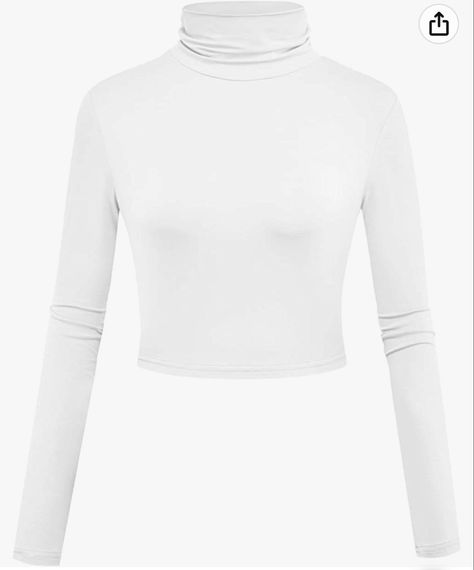 Tops For Women Long Sleeve, Tops For Women Long, Concert Outfit Rock, Turtle Neck Crop Top, Slim Fit Top, White Turtleneck, Womens Turtleneck, Basic Long Sleeve, Women Sleeve