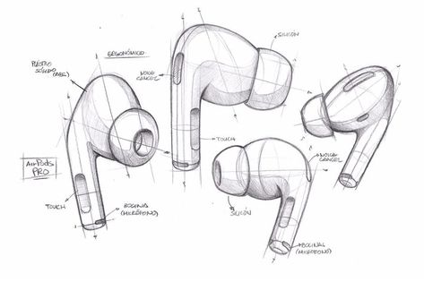 AIDIA Design Center on Instagram: “Analogue Sketch | AirPods Pro. . . . . . . #apple #sketch #sketchbook #sketchoftheday #draw #drawthisinyourstyle #design #designer…” Earphone Design Sketch, Airpods Sketch Design, Product Design Drawing Sketches, Industrial Design Drawing Product Sketch, Air Pods Drawing, Product Sketch Design, Industrial Design Sketch Products, Airpods Sketch, Industrial Design Sketches