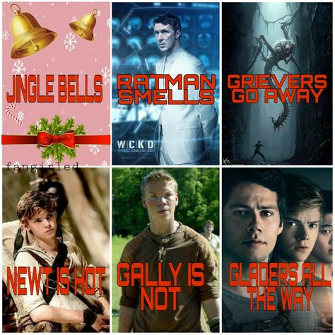 Jingle Bells gladers version (Maze runner) Divergent, Jingle Bells Harry Potter Version, Funny Random, Random Memes, Jingle Bell, Newt, Maze Runner, Book Humor, Jingle Bells