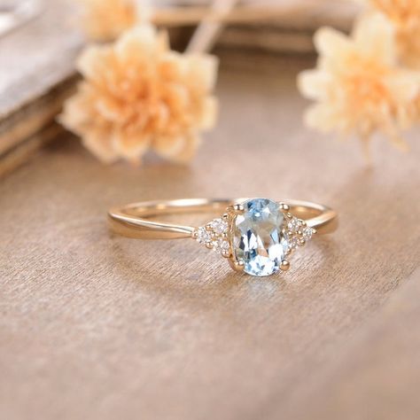 Engagement Rings Beachy, Simple Aquamarine Engagement Ring, Aquamarine And Gold Engagement Ring, Aquamarine Gold Engagement Ring, Diamond And Aquamarine Engagement Ring, Aqua Marine Engagement Ring, Wedding Rings Aquamarine, Aquamarine Engagement Ring Gold, Moonstone Engagement Ring Silver