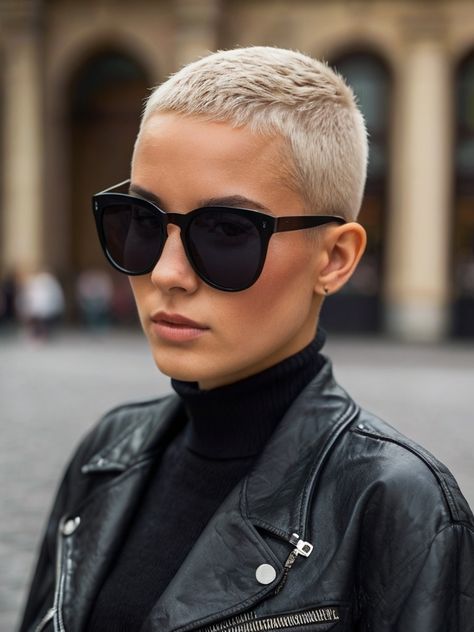 French Crop Haircut Women, Bekah Martinez Hair, Short Brown Pixie Hair, Buzzcut Female, Platinum Buzzcut Women, Womens Pixie Haircut, Super Short Hairstyle Women, Ultra Short Pixie Haircuts For Women, Ultra Short Hair