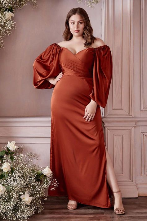 Dylan & Davids Long Sleeveless Formal Dress | The Dress Outlet Satin Formal Gown, Long Sleeve Bridesmaid Dress, Cinderella Divine, Long Sleeve Prom, Vestidos Plus Size, Plus Size Prom, Satin Long Sleeve, Bridesmaid Dresses Prom, Plus Size Prom Dresses