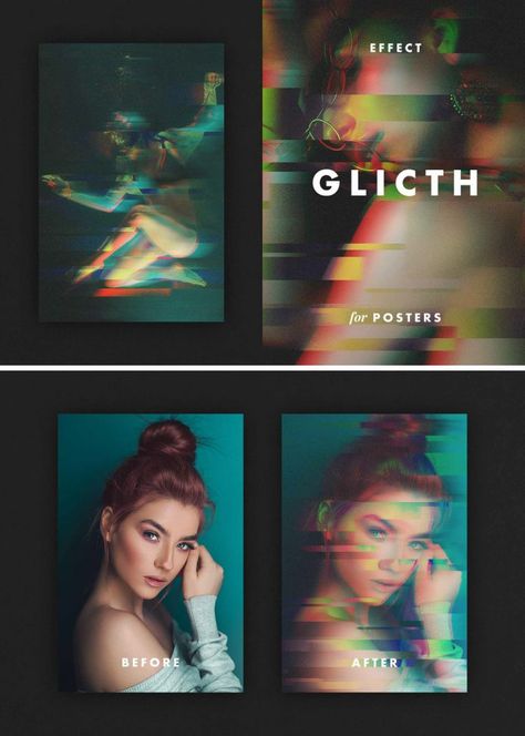 Vertical Poster Glitch Photo Effect Mockup for Photoshop Glitch Poster Graphic Design, Glitch Effect Graphic Design, Glitch Design Graphics, Photoshop Glitch Effect, Glitch Poster Design, Face Poster Design, Glitch Graphic Design, Photo Effects Ideas, Altered Faces