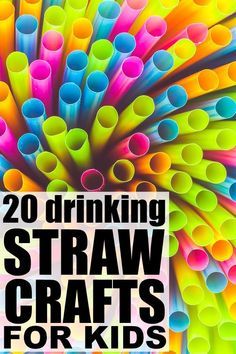 20 drinking straw crafts for kids Straw Crafts For Kids, Plastic Straw Crafts, Straw Activities, Drinking Straw Crafts, Straw Art, Straw Crafts, Summer Crafts For Kids, Drinking Straw, Drink Straw