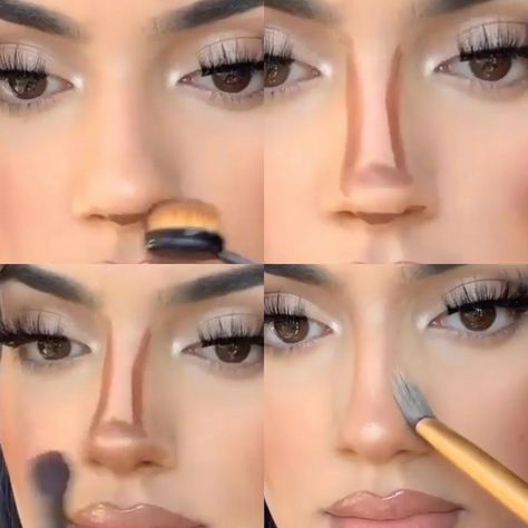 Makeup Tutorial Contour, Makeup Facts, Conturing Makeup, Teknik Makeup, Dag Make Up, Makeup Cantik, Flot Makeup, Nose Makeup, Bright Room