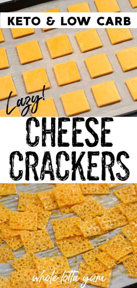 An easy keto cheese crackers recipe that just uses 2 ingredients! Making low carb cheese crackers with sliced cheese is a breeze. Keto Cheese Crisps, Keto Cheese Crackers, Cheese Cracker Recipe, No Carb Snacks, High Protein Low Carb Meals Plan, Sliced Cheese, Comidas Keto, Keto Snacks Easy, Low Carb Soup Recipes