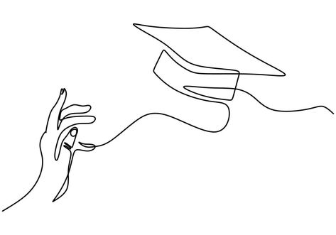 One line drawing group of young happy graduate hand's college student jump while throwing the graduation cap. A male express to celebrate his school graduation. Education celebration concept Graduation Cap Drawing, Drawing Graduation, Graduation Drawing, Drawing Group, Graduation Wallpaper, Cap Drawing, Graduation Images, Dibujo Simple, Drawing Line Art