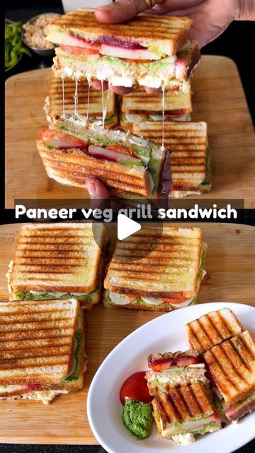 Veg Grilled Sandwich Recipes, Easy Veg Recipes Indian, Paneer Sandwich Recipes Indian, Paneer Recipes Indian Easy, Grilled Sandwich Recipes Vegetarian, Veg Sandwich Recipes Indian, Veg Snacks Recipes Indian, Sandwich Recipes Videos, Spicy Indian Food Recipes