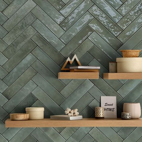 Fireplace Tiles | Stone, Porcelain & More | The Tile Shop User Experience, Green Backsplash, Porcelain Wall Tile, Fired Earth, Herringbone Tile, The Tile Shop, Inspire Me Home Decor, Green Tile, Bath Remodel