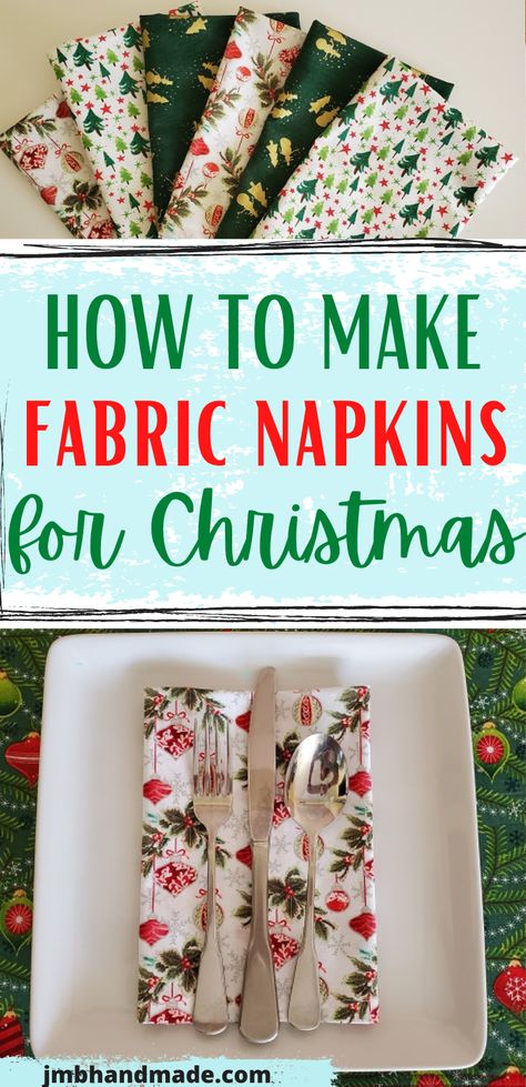 Make Napkins Sewing Projects, Natal, Amigurumi Patterns, Couture, Christmas Kitchen Sewing Projects, Sewing Napkins Ideas, How To Sew Table Napkins, Sewing Serviettes, Sewing Patterns Free Christmas