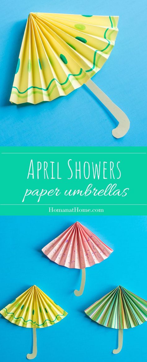 Umbrella Art And Craft, How To Make Umbrella With Paper, Summer Season Craft, Umbrella Art For Kids, April Arts And Crafts, Umbrella Craft Preschool, Rain Activities For Preschool, Umbrella Art Craft, Umbrella Paper Craft