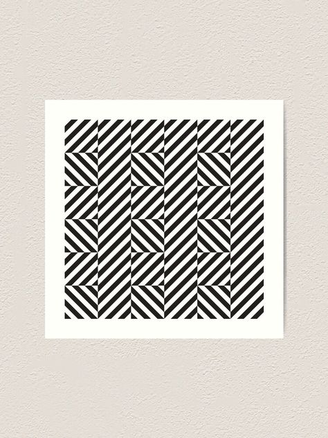 "Parallel black and white diagonal lines, op art pattern" Art Print by kallyfactory | Redbubble Diagonal Pattern Design, Drawing Lines Pattern, Simple Line Designs Pattern, Graphic Patterns Black And White, Rhythm Art Design Pattern, Parallel Lines Art, Diagonal Lines Art Design, Diagonal Lines Art, Diagonal Drawing