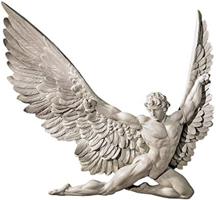 Design Toscano NG33636 Icarus Winged Man Wall Sculpture, 11 Inch, Polyresin, Ancient Ivory Greek Gods, Greek Mythology, Icarus Wings, Male Fairy, Greek Statues, Greek Sculpture, Design Toscano, Wall Sculpture, Bronze Sculpture