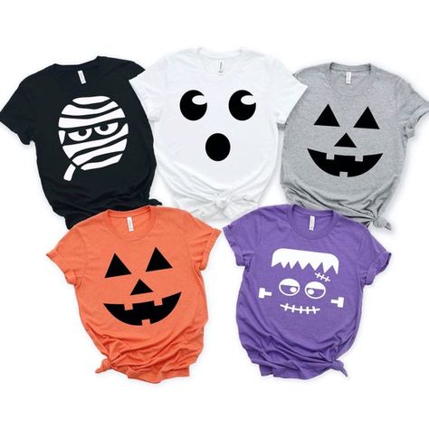 Halloween Costumes Pumpkin, Halloween Shirts Funny, Unisex Shirt Design, Pumpkin Family, Halloween Shirts Kids, Matching Halloween, Group Halloween, Mommy And Me Shirt, Ghost Shirt