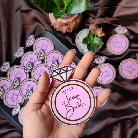 Team bride badges for the wedding season 🫶 Can be customised as per requirement 🤍 WhatsApp 9679727880 to place your orders! #weddingbadges #weddingbadge #badge #brooch #customizedbadge #teambride Wedding Brooches, Team Bride Badges, Badges Diy, Brides Sister, Wedding Badges, Earrings Ideas, Wedding Brooch, Engagement Ideas, Team Bride