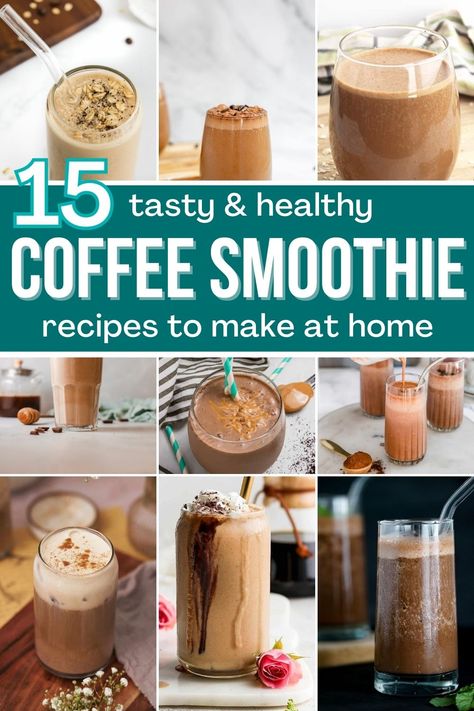 Protein Coffee Smoothie, Breakfast Coffee Smoothie, Instant Coffee Smoothie, Healthy Coffee Smoothie Recipes, Healthy Coffee Smoothie, Morning Coffee Smoothie, Mocha Smoothie Recipes, Smoothie King Recipes, Healthy Morning Smoothies