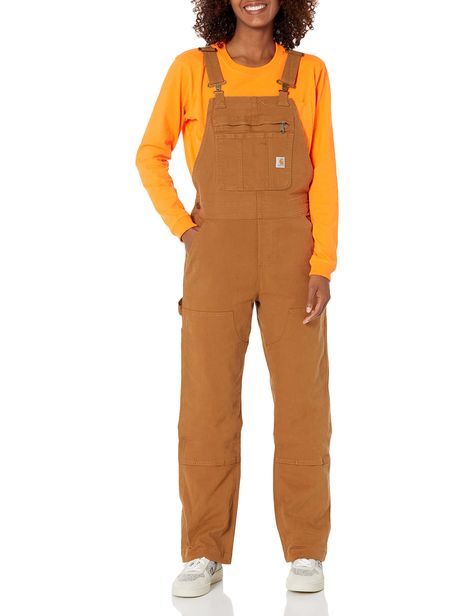 PRICES MAY VARY. 98% Cotton, 2% Spandex Imported Adjustment closure Machine Wash Rugged flex technology for ease of movement Adjustable suspenders Multi-compartment bib pocket with secure zipper closure Two large lower-front pockets Double knees with cleanout bottoms Carhartt Overalls Outfit, Pantalon Carhartt, Levis Overalls, Carhartt Bibs, Carhartt Overalls, Mens Overalls, Carhartt Jeans, Carhartt Womens, Carhartt Pants