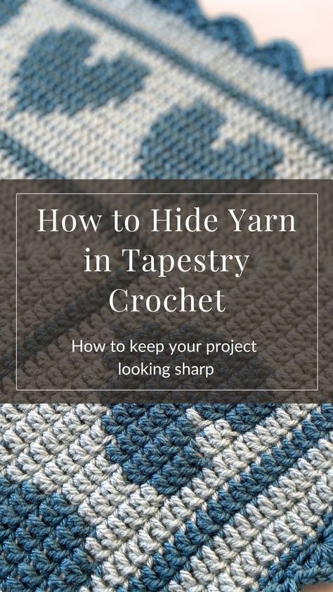 How to Hide Yarn in Tapestry Crochet Tapestry Crochet Blankets, How To Crochet Using A Grid, Tapestry Crochet Wall Hanging Free Pattern, How To Make A Crochet Tapestry, Tapestry Crochet In The Round, Tapestry Crochet How To, Tapestry Crochet Tips, Crochet Tapestry Beginner, Large Crochet Tapestry