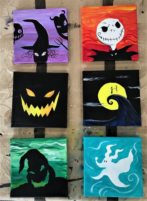 Join Create It in Donelson as they create this unique tribute to “The Nightmare before Christmas”.  You will paint 3, 8″ x 8″ canvases, using stencils and your preferred color scheme (more Painting Ideas On Canvas Nightmare Before Christmas, Night Before Christmas Canvas Painting, Jack Skellington Canvas Painting Easy, The Night Before Christmas Paintings, Jack And Sally Canvas Painting, Zero Nightmare Before Christmas Painting, Jack Skellington Canvas Painting, Painting Ideas Halloween Canvas, How To Train Your Dragon Painting Canvas