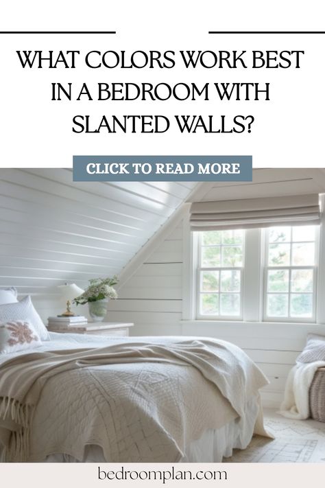 🎨 Struggling with a slanted wall bedroom design? Find out which bedroom color schemes work best and get inspired by our expert tips. Read more now! Rooms With Angled Ceilings, Attic Bedroom Ideas Angled Ceilings Slanted Walls Closet Space, Attic Ceiling Ideas Slanted Walls, Sloped Bedroom Ceiling, Slanted Wall Bedroom Ideas, Bedroom With Slanted Walls, Slanted Ceiling Bedroom Ideas, Bedroom Slanted Ceiling, Decorating Slanted Walls