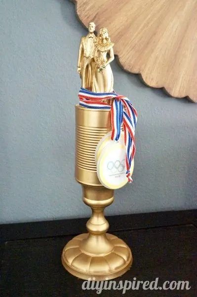 Couples Olympics Games and Ideas - DIY Inspired Couples Olympics, Diy Awards, Family Olympics, Diy Trophy, Golf Trophy, Olympics Party, Diy Golf, Beer Olympics, Fantasy Football Gifts