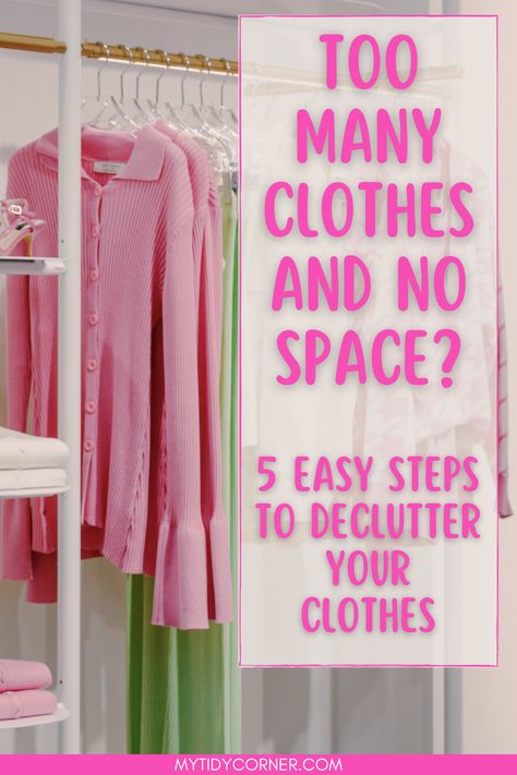 Tips for decluttering clothes Easy Way To Organize Clothes, How To Make Closet Space, How To Make More Space In Your Closet, Tips For Cleaning Out Your Closet, Storage Clothes Small Space, Clothing Organizing Ideas, Closets With Dressers In Them, How To Organize Clothes In A Small Closet, How To Declutter Wardrobe