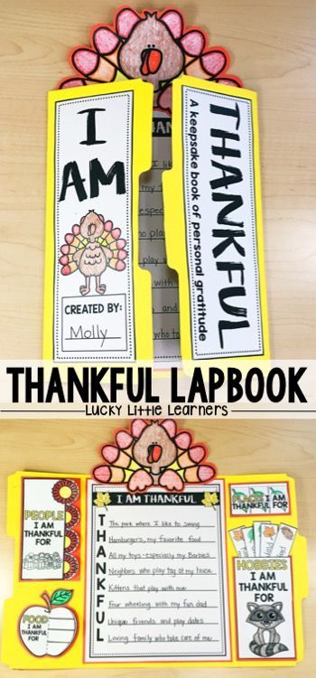 I Am Thankful Lapbooks are a great way to focus on gratitude and thankfulness with your students during the month of November. Thanksgiving Lessons, Thanksgiving School, Thanksgiving Classroom, November Activities, Lap Book, Teaching Holidays, Feeling Thankful, Thanksgiving Projects, Month Of November