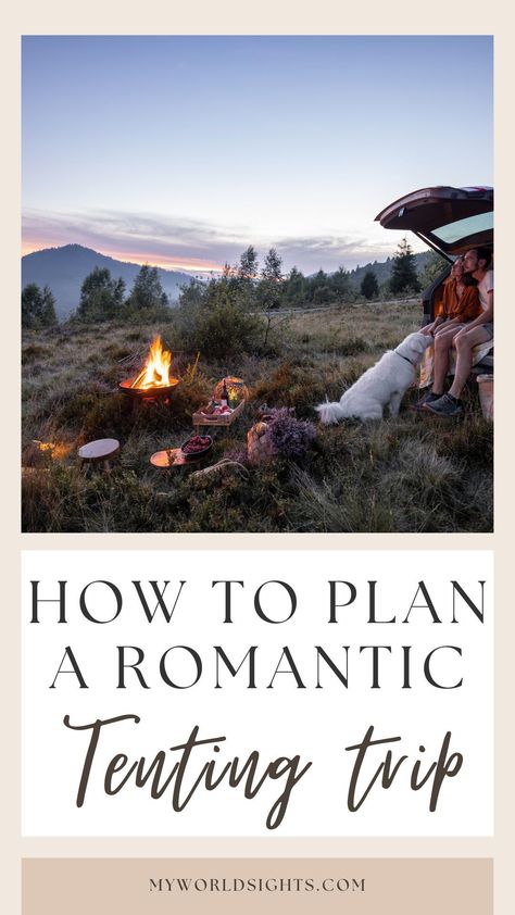 Camping Indoors Romantic, Anniversary Camping Trip, Camping Dates Romantic, Romantic Tent Camping, Couple Camping Ideas, Couples Camping Aesthetic, Romantic Camping For Two, Couple Camping Aesthetic, Camping Aesthetic Couple