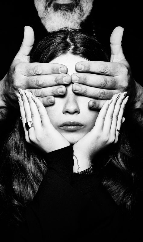 Man Hands covering a girl eyes Eyes Covered Photography, Covered Eyes Photography, Hands Covering Eyes Reference, Covered Face Photography, Covering Eyes With Hands Drawing, Covering One Eye Pose, Person Covering Eyes With Hands, Hands Covering Eyes Drawing Reference, Portraits With Hands