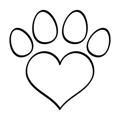 Free Vector | Free vector paw print heart shape doodle Heart Shaped Paw Print Tattoo, Crochet Bujo, Heart Paw Print Tattoo, Paw Print Doodle, Paw Print Drawing, Dog Paw Pattern, Simple Heart Tattoos, Tiny Tats, Paw Print Heart