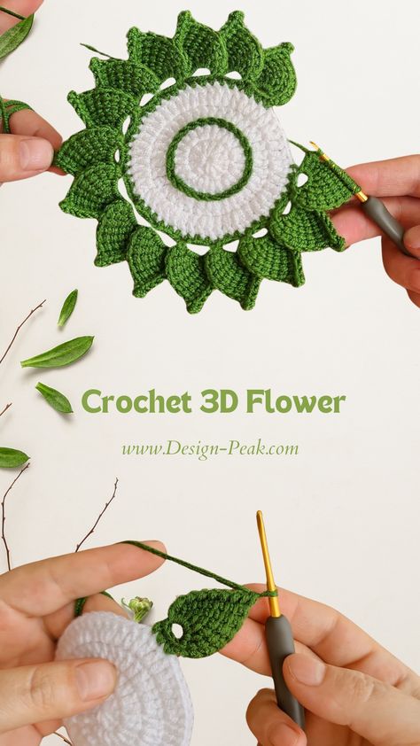 Hey, fellow creators! Today, we’re diving into the world of crochet and unlocking the secrets of crafting a stunning 3D flower. It’s a journey filled with creativity, challenges, and the sweet satisfa Easy Crochet Projects Free Pattern, Crochet 3d Flowers, Crochet Flower Stitch, Crochet Flower Granny Square, Easy Crochet Ideas, Birthday Crochet, Crochet Flower Squares, Flowers Basket, Crochet Butterfly Pattern