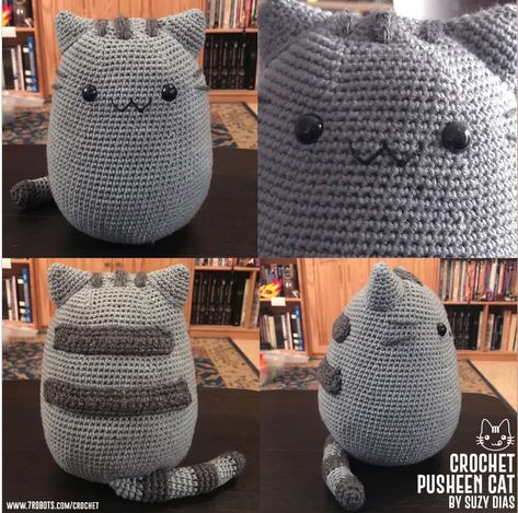 Amigurumi Patterns, Free Pusheen Crochet Patterns, Pusheen Cat Crochet Free Pattern, Crochet Pusheen Cat, Crochet Pusheen Cat Free Pattern, Pusheen Crochet Pattern Free, Cat Crochet Plushie, Pusheen Crochet Pattern, Pusheen Cat Crochet