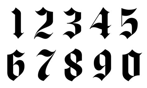 Este Tattoo Number Fonts, Tato Grunge, Number Tattoo Fonts, Font Tato, Tato Salib, Tattoo Number, Tattoo Fonts Generator, Pola Tato, Tattoo Fonts Alphabet