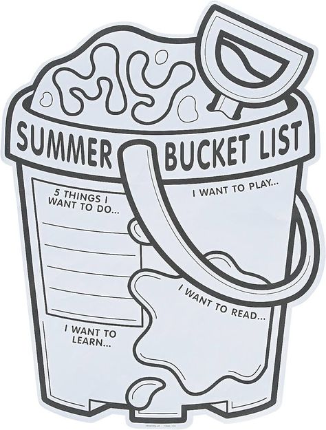 Amazon.com: Fun Express My Summer Bucket List Activity Poster for Kids - Bulk Set of 30 - End of School Year and Camp Supplies : Toys & Games Fun End Of The Year Activities, End Of School Year Crafts For Kids, Pre K Summer Crafts, End Of The School Year Activities, End Of School Year Crafts, Summer Bucket List Kids, Summer Bucket List Craft, End Of School Year Activities, Bucket List Activity