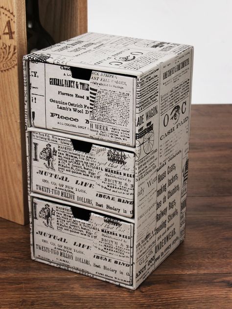 https://www.amazon.ca/Decorative-Chest-Drawers-Newspaper-Stationary/dp/B01761FMOO Cardboard Home Decor Diy Ideas, Cardboard Box Decor, Storage Box Ideas Diy, Cardboard Box Diy Decor, Cardboard Crafts Diy Organizer, Things To Do With Cardboard Boxes, Cardboard Nightstand, Diy With Cardboard Boxes, Cardboard Box Organizer