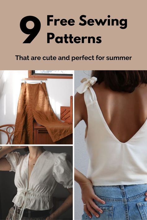 Summer Sewing Patterns, Sewing Patterns Free Women, Free Pdf Sewing Patterns, Sewing Clothes Women, Sewing Projects Clothes, Summer Sewing, Free Sewing Patterns, Kleidung Diy, Ropa Diy