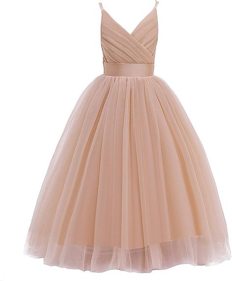 Flower Girl Dresses Country, Tulle Dress Long, Bridesmaid Dress Long, Wedding Dresses For Kids, Girls Bridesmaid Dresses, Girls Ball Gown, Lace Bridesmaid Dress, Tulle Dresses, Dresses Tulle