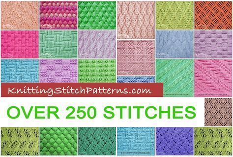 Over 250 knitting stitches, including basic knit and purl stitches, rib, cable and twist, eyelets and lace, bobbles, slip stitches, reversible patterns and colorwork patterns. FREE! Knit And Purl Patterns Free, Bobble Knit Stitch, Eyelet Knitting Patterns Free, Knit Purl Stitch Patterns Free, Knit And Purl Stitches, Textured Knitting Stitches, Lace Knitting Stitches Patterns, Knit Purl Stitch Patterns, Lace Knitting Patterns Free Stitches