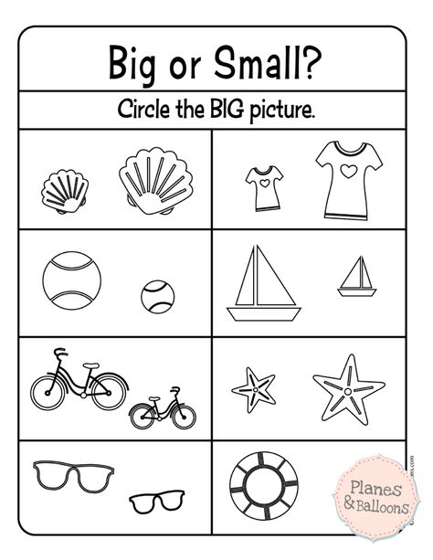 Easy prek free printable worksheets perfect for 3 year olds. Fun early learning ideas and activities. #prek #preschool Big And Small Worksheets, Kertas Kerja Prasekolah, Nursery Worksheets, Preschool Prep, Maluchy Montessori, Homeschool Preschool Activities, Kids Worksheets Preschool, Preschool Math Worksheets, Tracing Worksheets Preschool