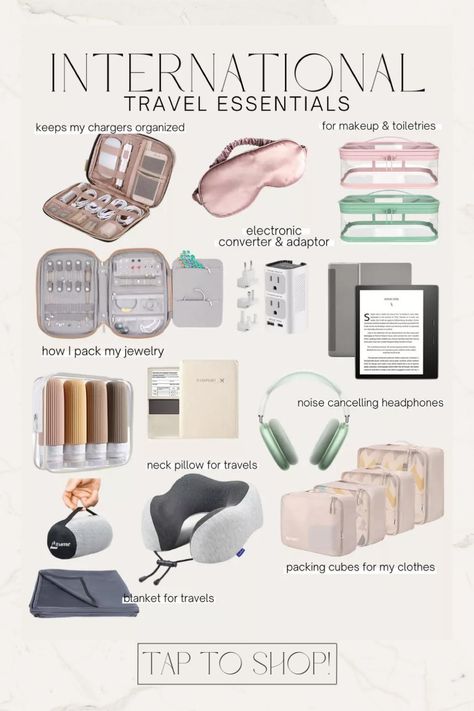 Travel Stuff Packing Lists, What To Pack Travel, Airport What To Pack, Essentials For Europe Trip, Traveling Things To Pack, Airport Travel Needs, Travelling Must Haves, Europe Packing Essentials, Europe Travel Checklist